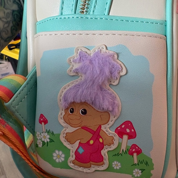 Loungefly Trolls Backpack - Green, Yellow, Blue - Picture 4 of 6